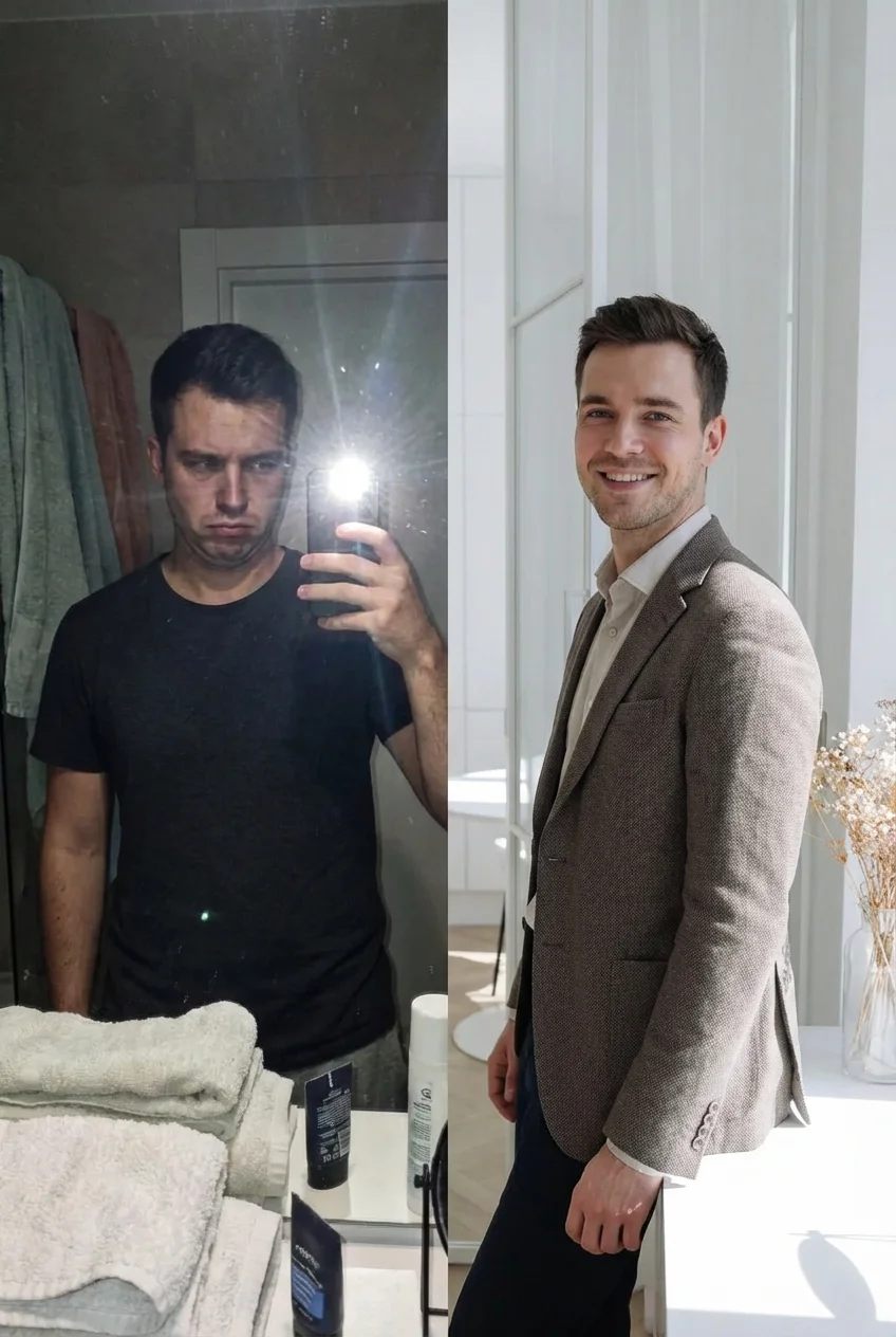 Przed i po - sesja zdjęciowa na Tindera